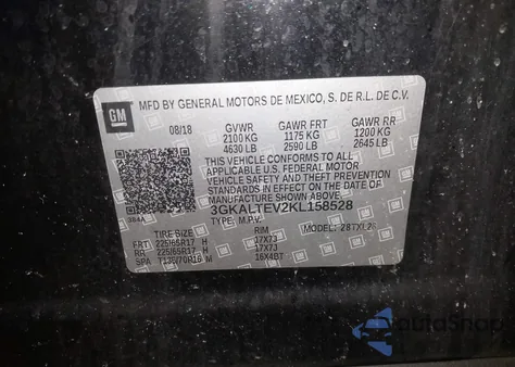 2019 GMC Terrain Sle z USA, uszkodzony, nr VIN 3GKALTEV2KL158528